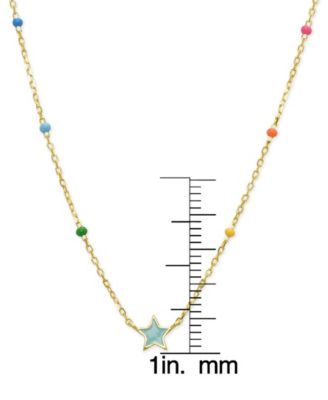 Girls Blue Enamel Star Necklace in 18K Gold over Sterling Silver