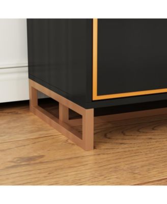 TV Stand with 2 Doors and Metal Handles and Feet, Media Console, Entertainment Center