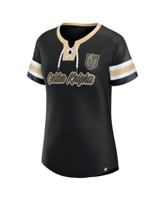 Women's Black Vegas Golden Knights Iconic Athena Lace-Up T-Shirt