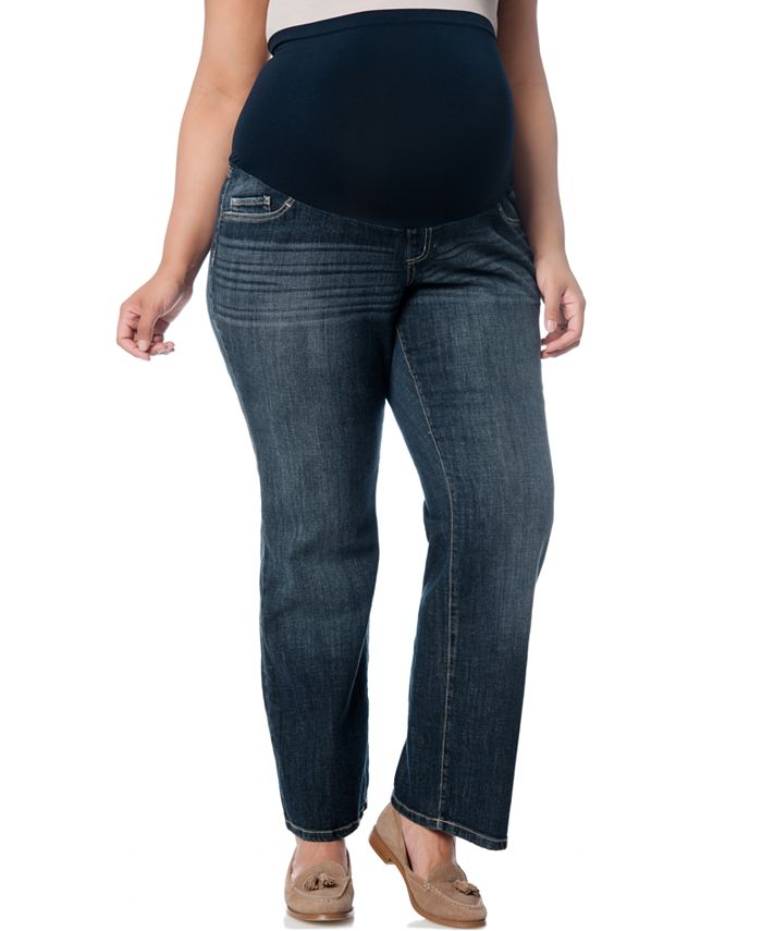 Motherhood Maternity Plus Size Bootcut Dark Wash Jeans - Macy's