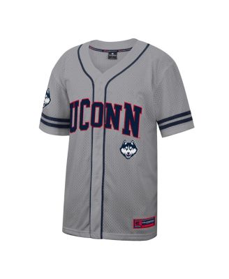 Men's Gray UConn Huskies Free Spirited Baseball Jersey