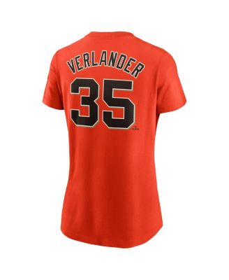 Women's Justin Verlander Orange San Francisco Giants Fuse Name Number T-Shirt
