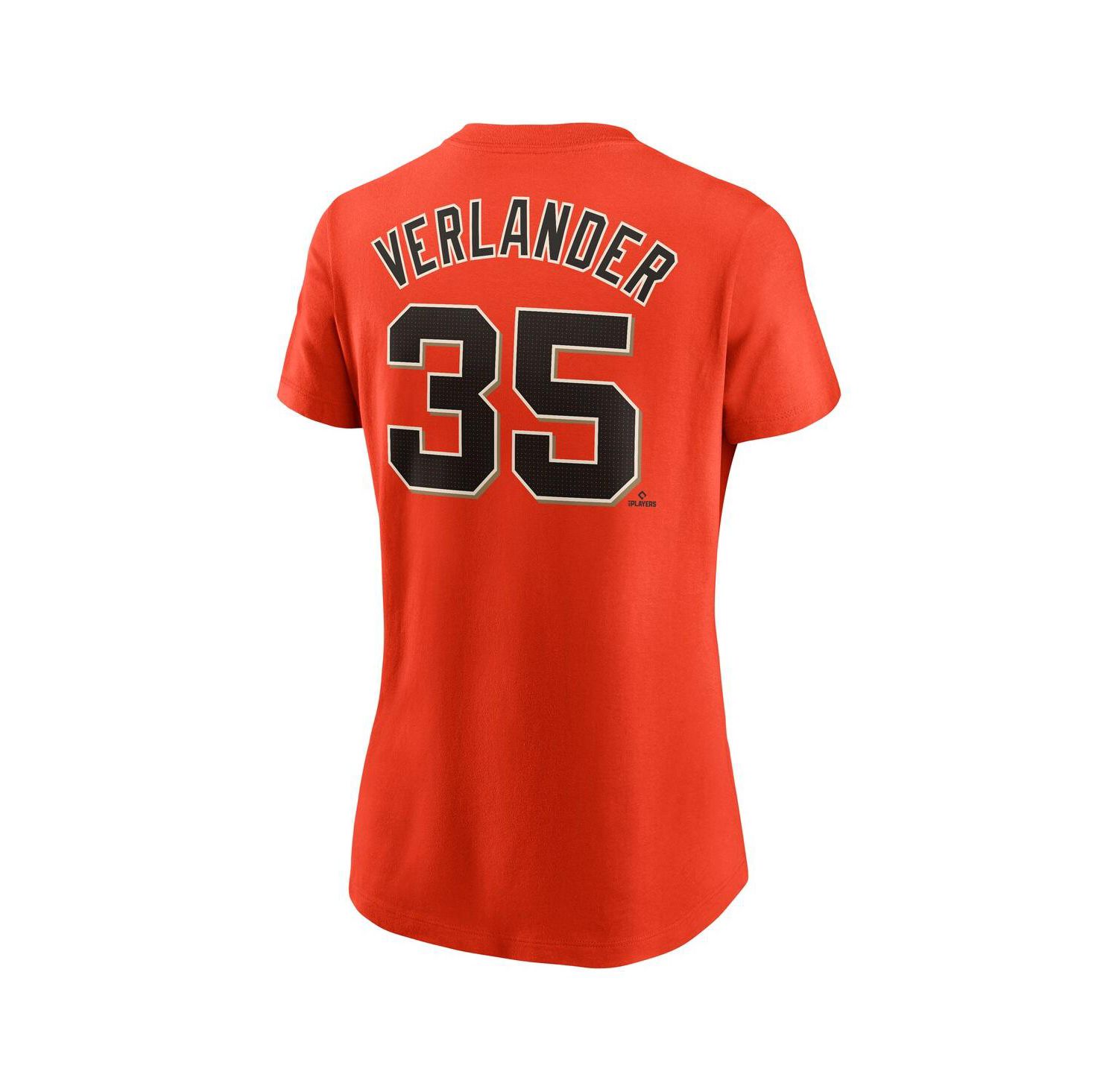 Women's Justin Verlander Orange San Francisco Giants Fuse Name & Number T-Shirt