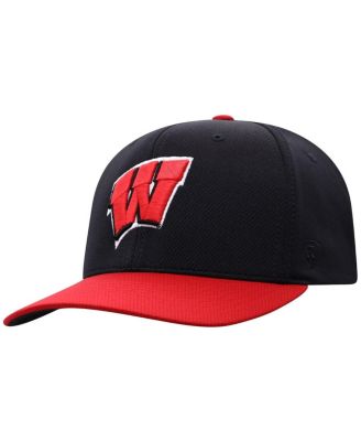 Men's Black Wisconsin Badgers Reflex Fitted Hat