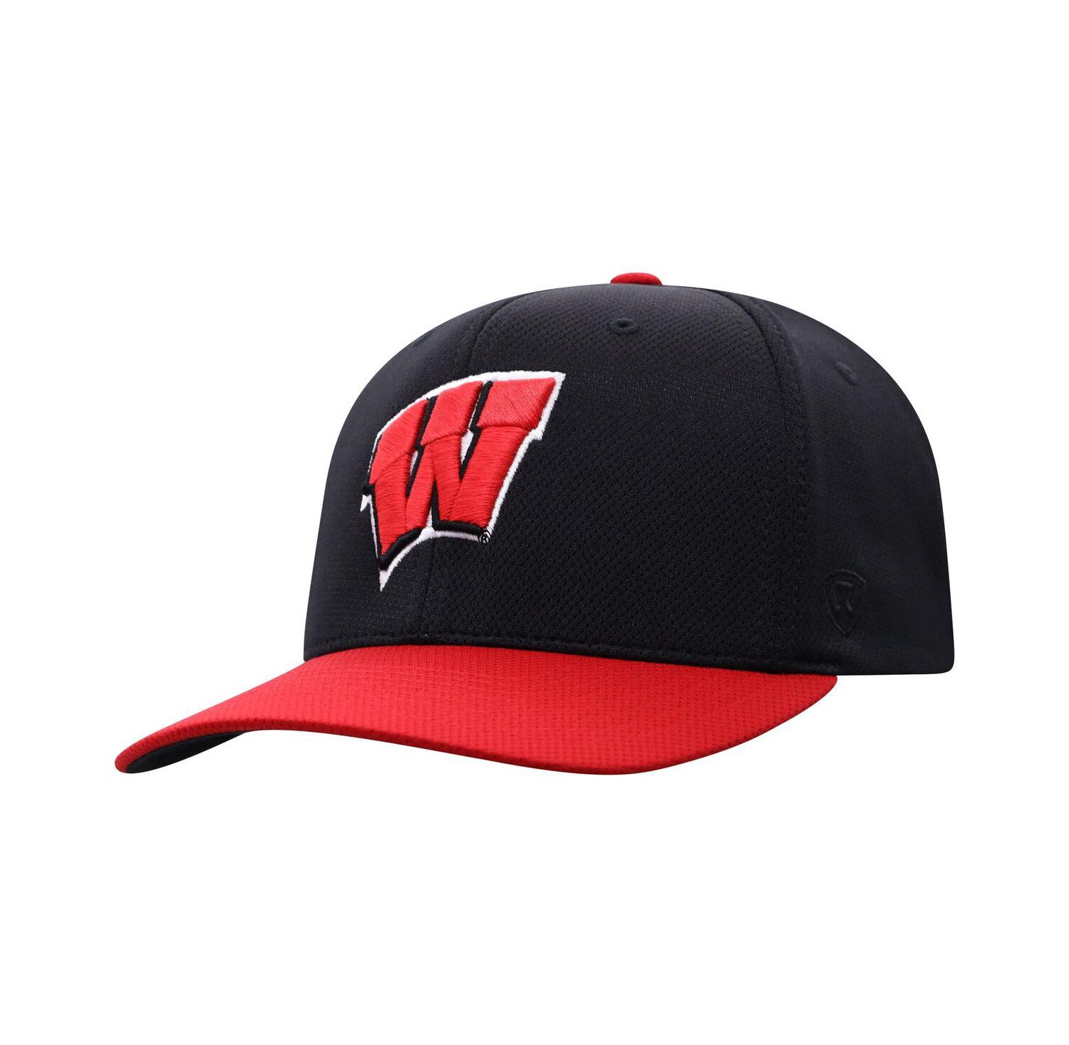Men's Black Wisconsin Badgers Reflex Fitted Hat