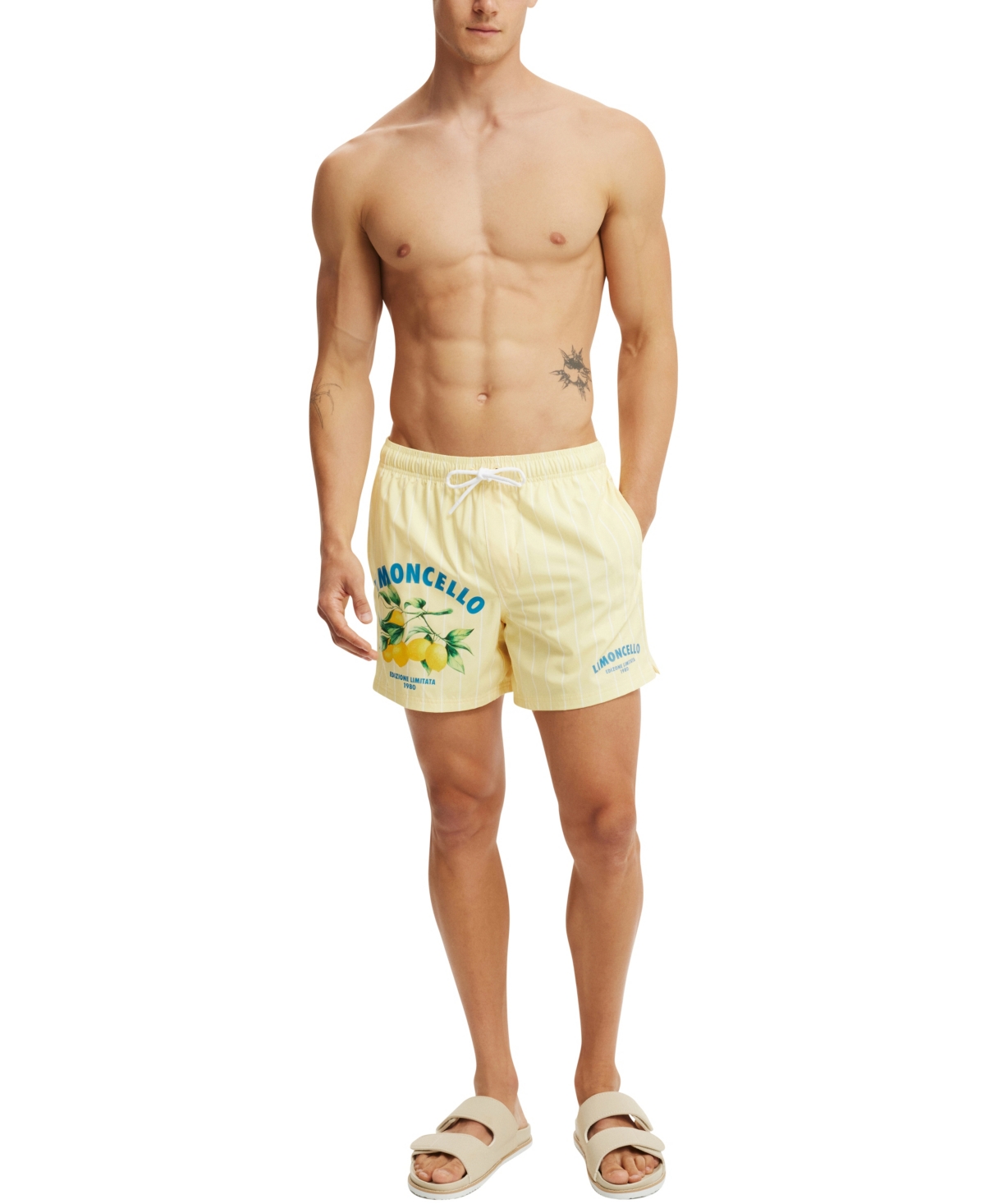 Cotton On Stretch Swim Short In Yellow Limoncello