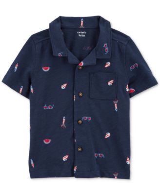 Carter's - Toddler Boys 4th of July Icons Cotton Button-Down Shirt