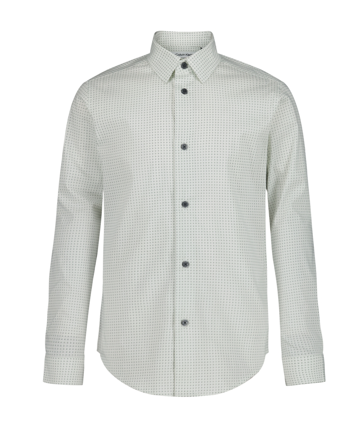 Calvin Klein Big Boys Long Sleeve Stretch Dot Floral Shirt - Light green