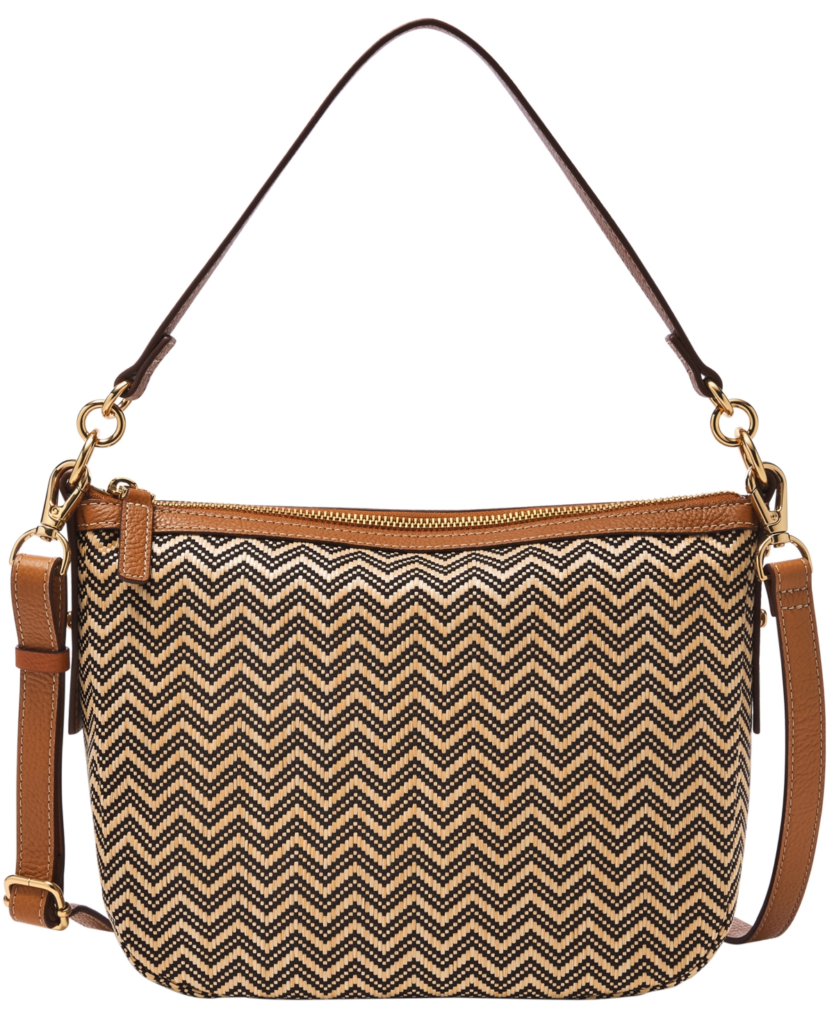 Jolie Small Crossbody Bag - Chevron Straw