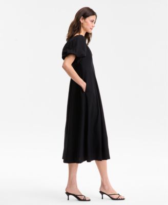 Women's On/Off-The-Shoulder Puff-Sleeve Midi Dress, Exclusively at Macy's