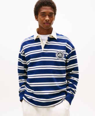 Tommy Hilfiger - Men's Relaxed-Fit Stripe Rugby Sweatshirt