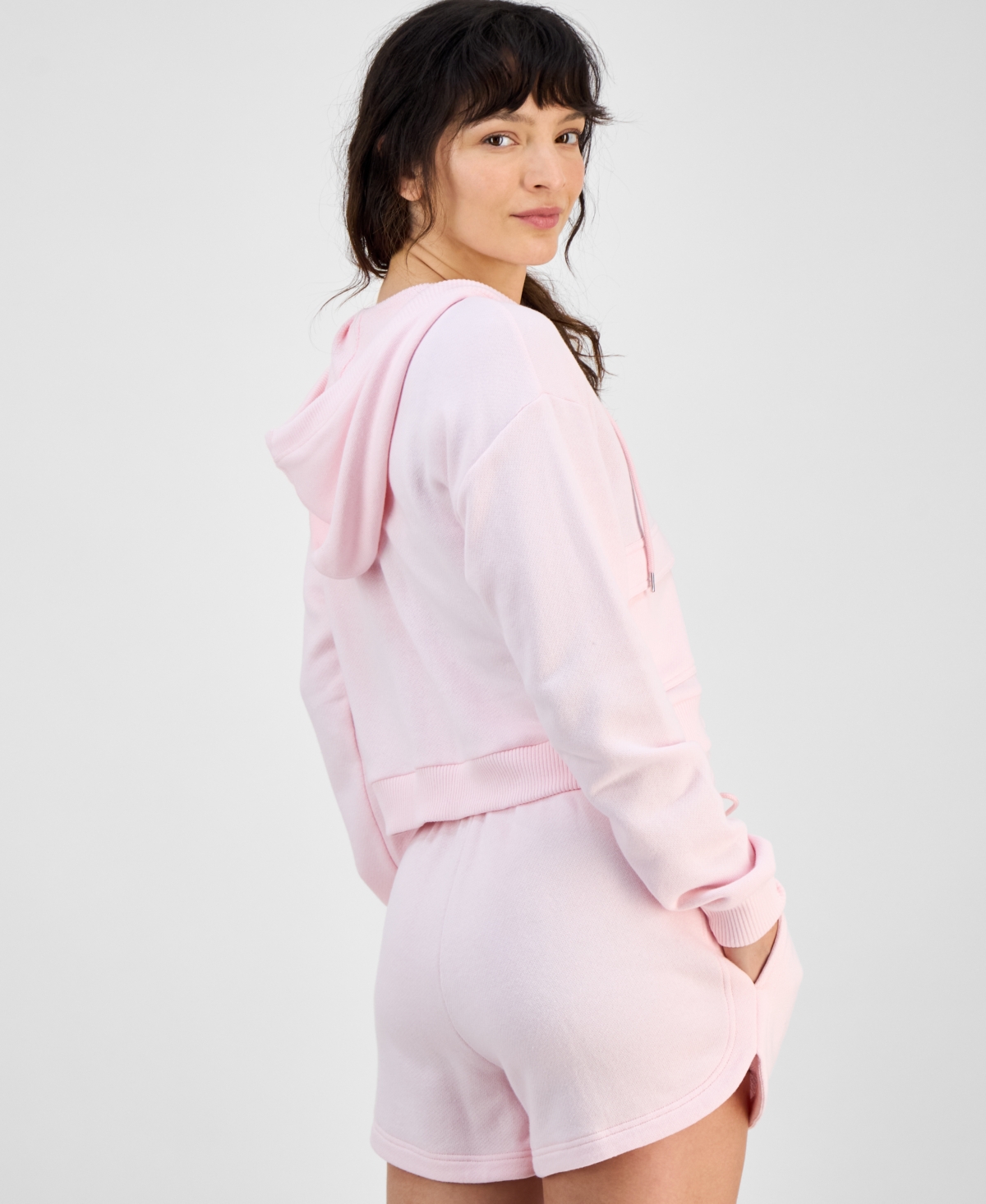 Id Ideology Women's Cropped Zippered Hoodie, Exclusively At Macy's
