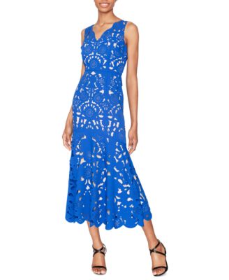 WHITE TIE by Shani - Women's Laser-Cut Sleeveless Midi Dress