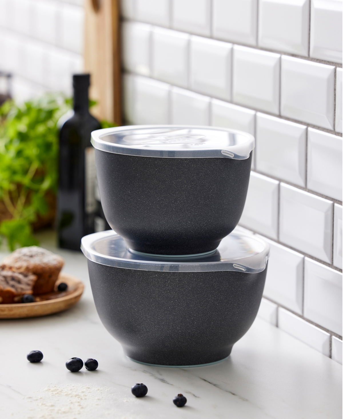 Rosti Margrethe 2-piece Mixing Bowl Set In Pebble Black