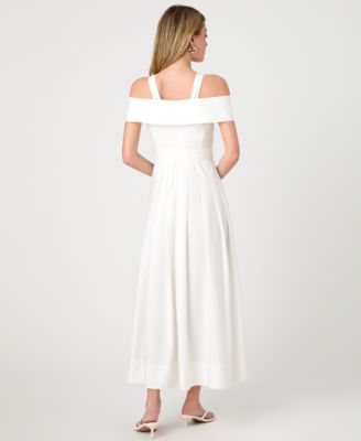 Women's Off-The-Shoulder Midi Shirtdress