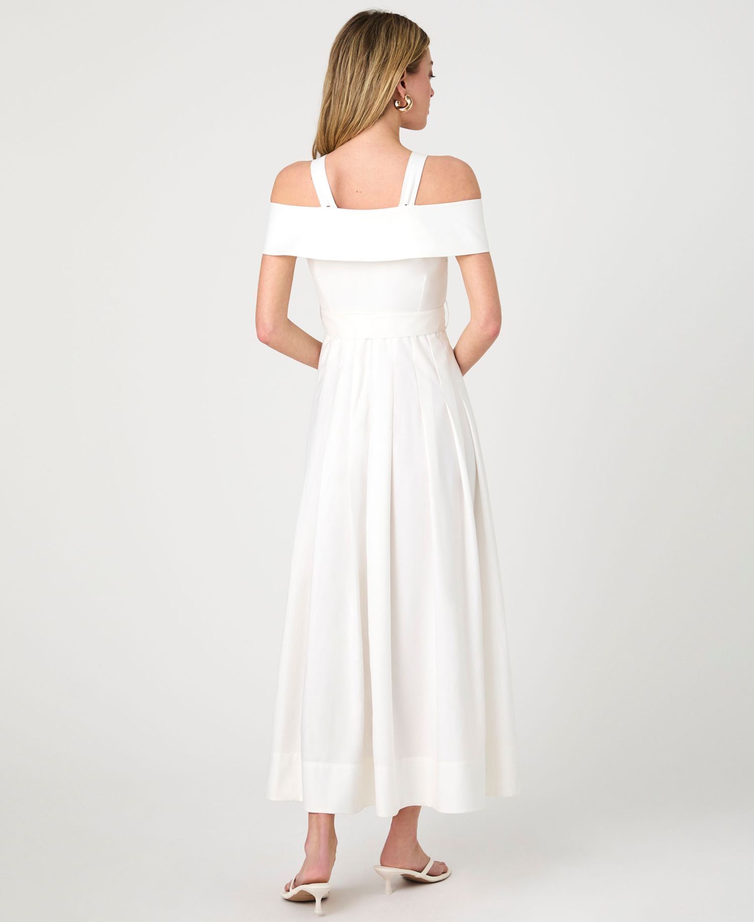 Women's Off-The-Shoulder Midi Shirtdress