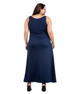 Plus Size Maxi Sleeveless Dress with Pockets