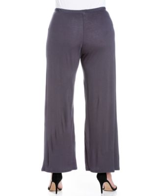 Plus Size Elastic Waist Flared Leg Palazzo Pants