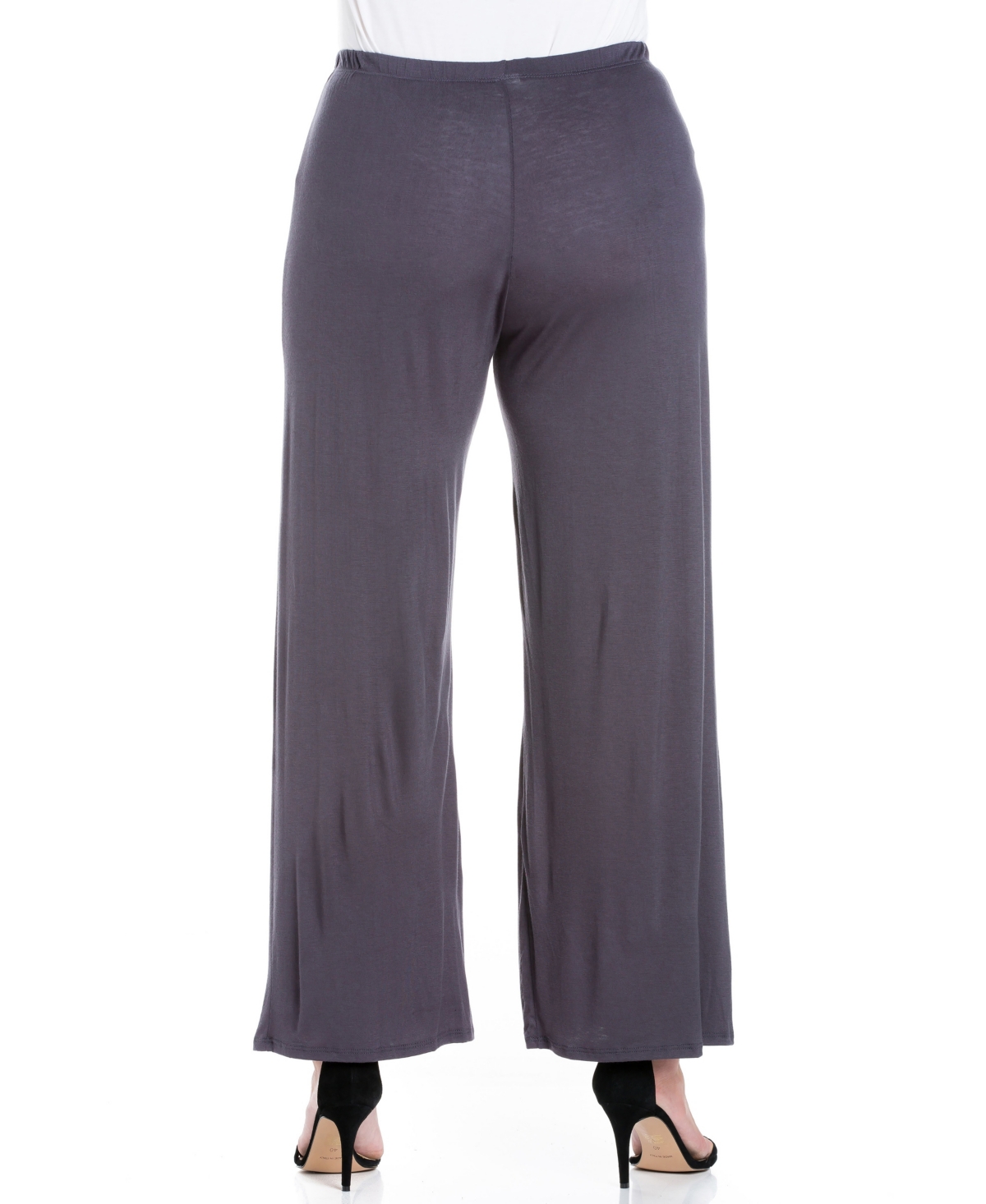 24SEVEN COMFORT APPAREL PLUS SIZE ELASTIC WAIST FLARED LEG PALAZZO PANTS 
