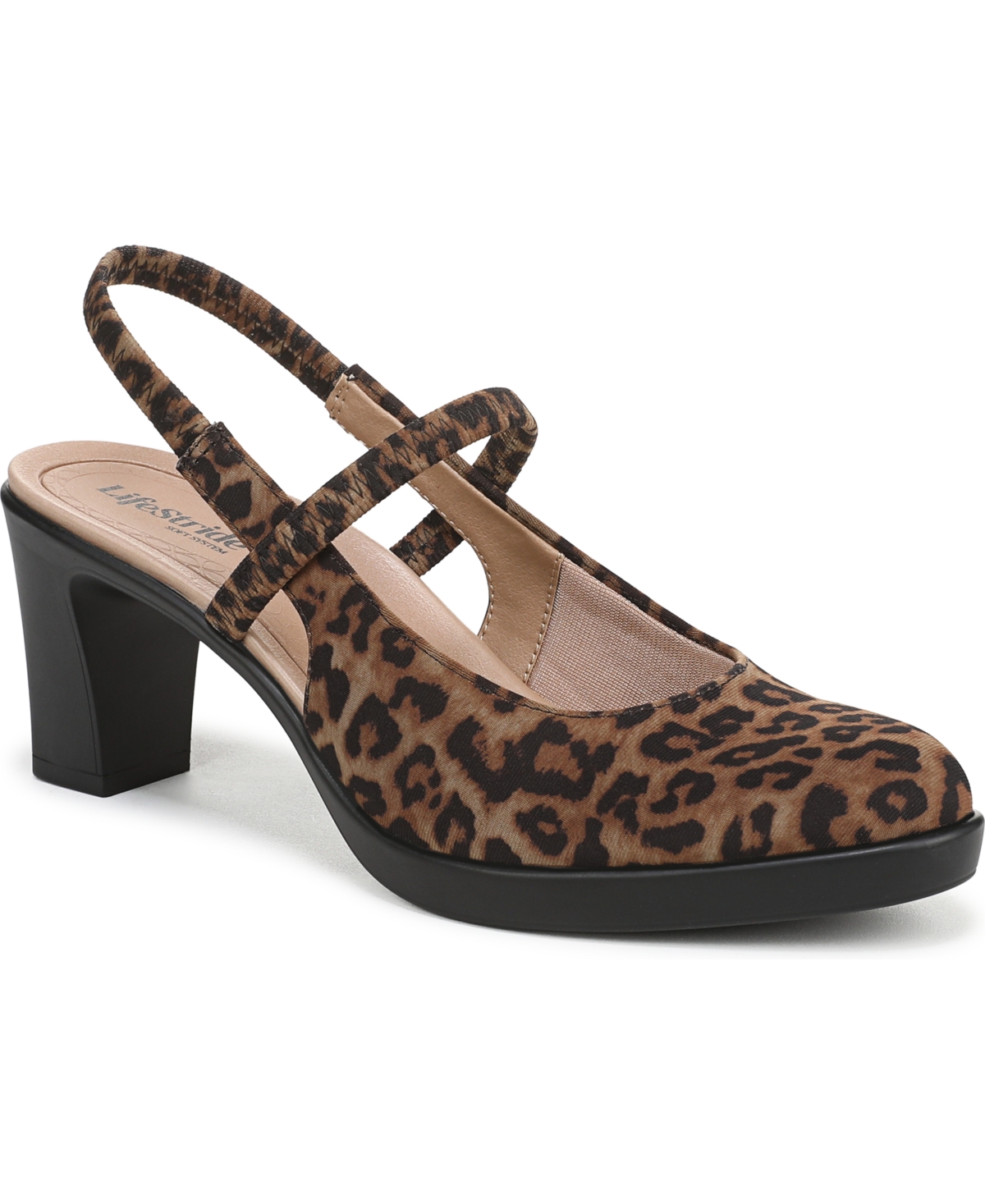 Women's Evoke Block Heel Slingback Pumps - Brown Multi Knit Fabric