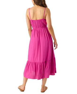 Juniors' Pilar Woven Sleeveless Tiered Midi Dress