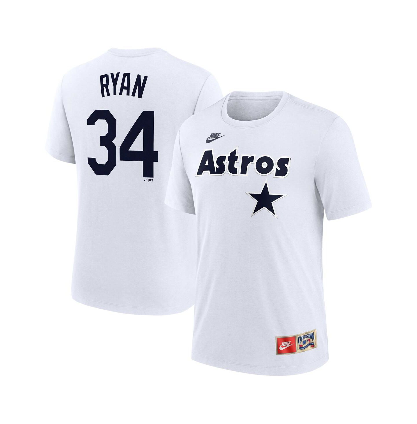 Мужская футболка Nike Nolan Ryan White Houston Astros Cooperstown Collection Name & Number Tri-Blend — фото 1