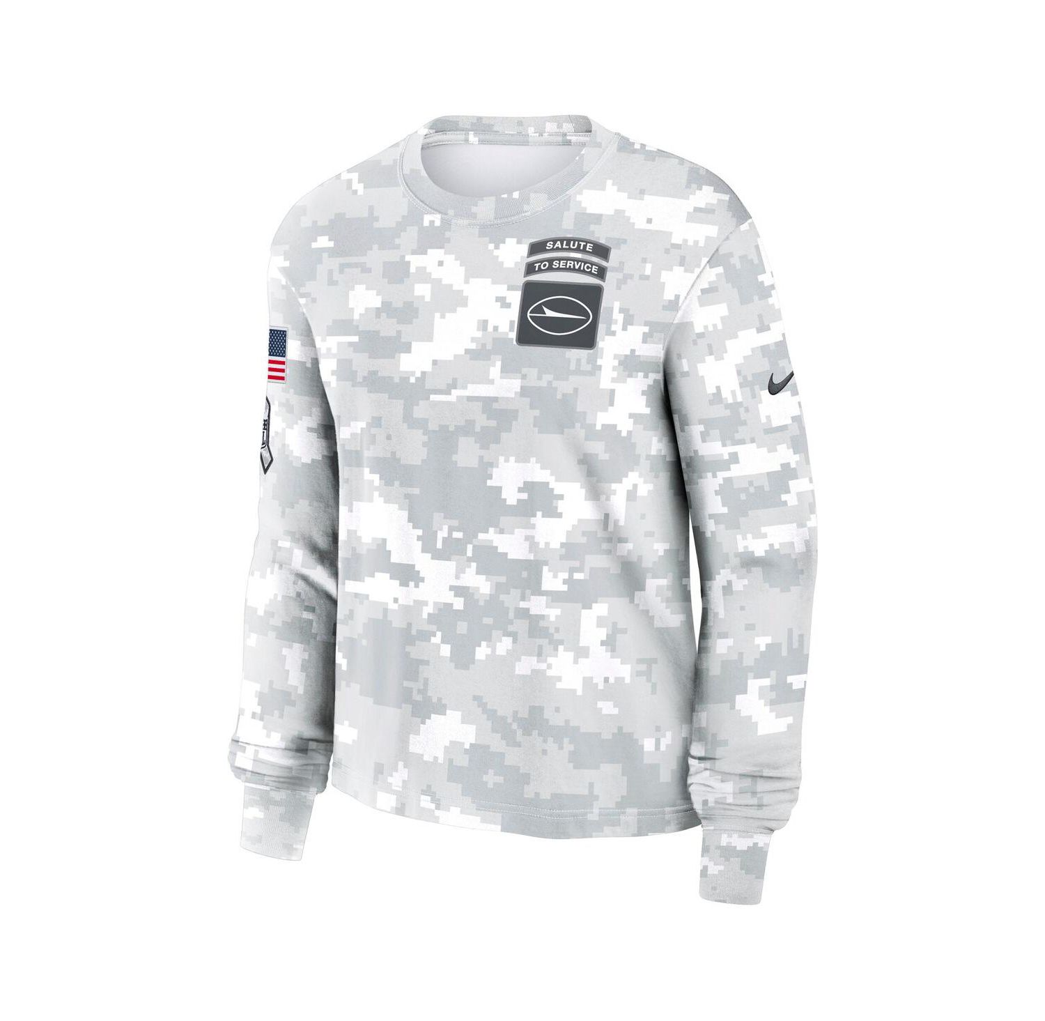 Women's Arctic Camo New York Jets 2024 Salute To Service Long Sleeve T-Shirt