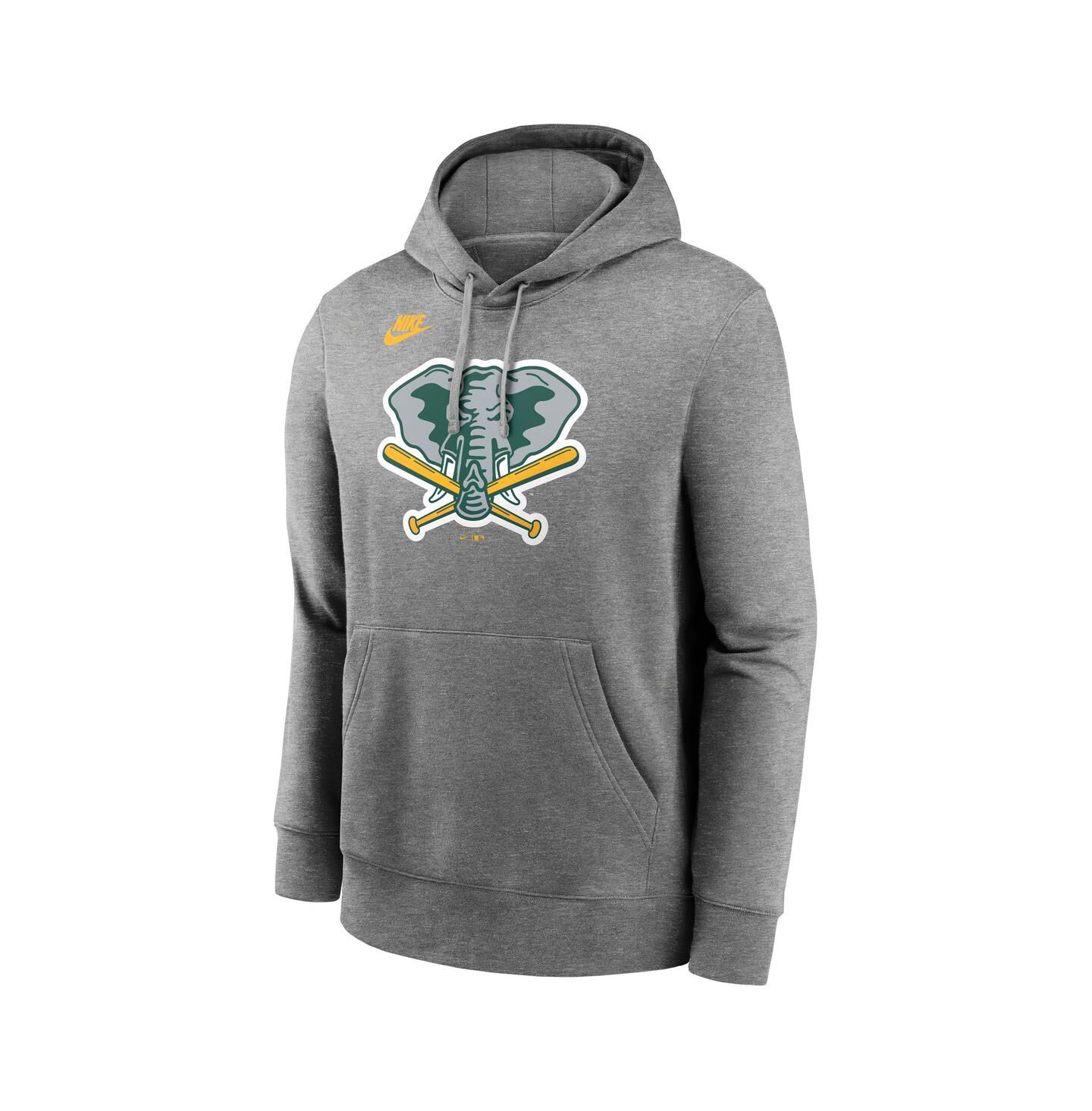 Мужское худи Nike Heather Gray Athletics Cooperstown Collection Logo Club Pullover — фото 2