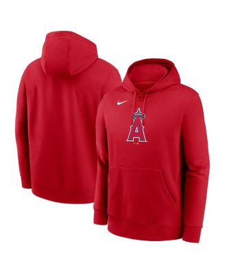 Nike - Men's Red Los Angeles Angels Logo Club Fleece Pullover Hoodie