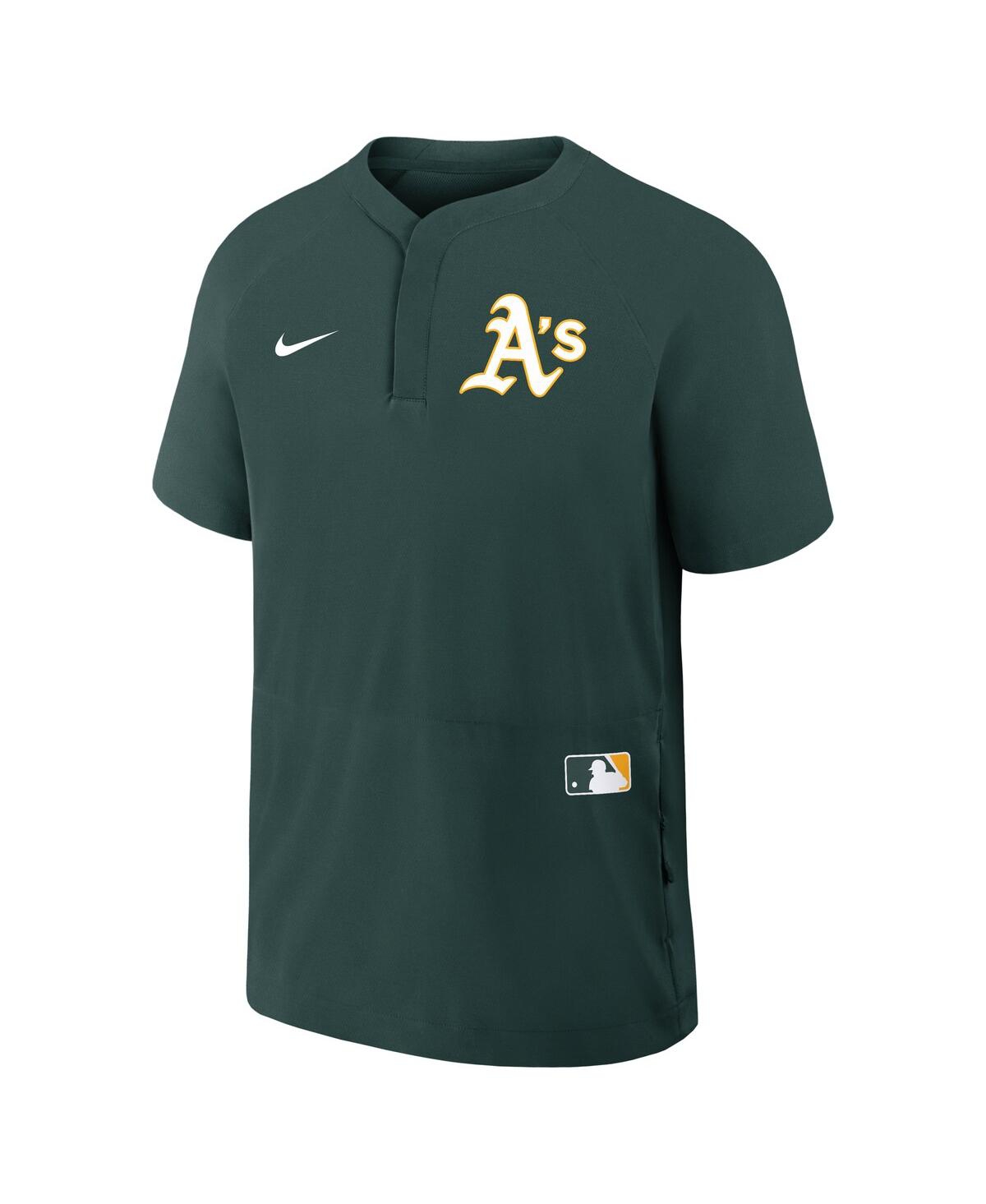 Nike Men's Green Athletics Authentic Collection Raglan Short Sleeve Windshirt In Green