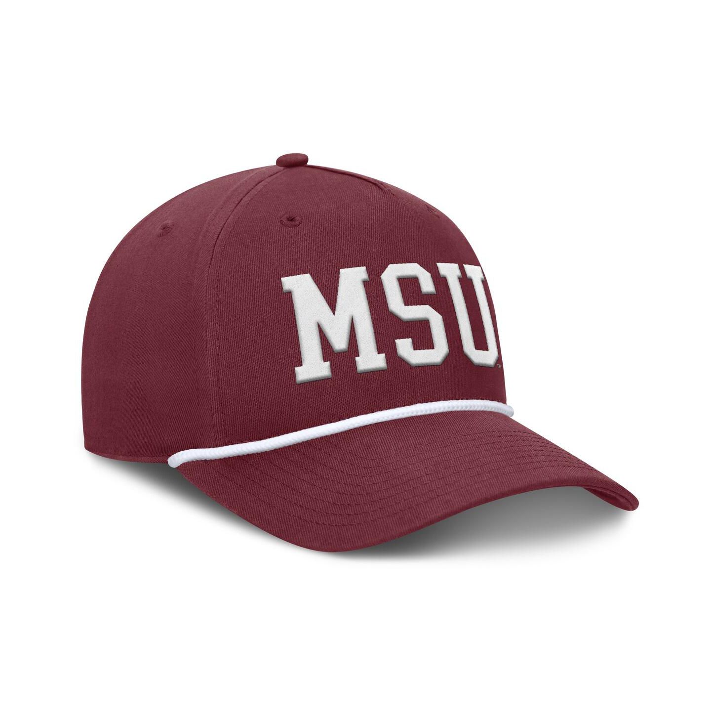 Мужская кепка Fanatics Maroon Mississippi State Bulldogs Foul Ball Rope Adjustable Hat — фото 3
