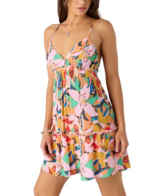 Juniors' Simone Printed Ruffled Mini Dress