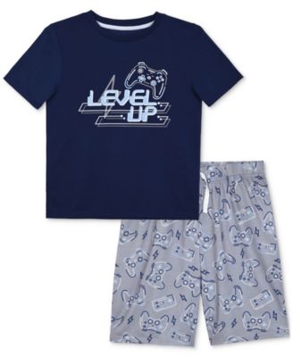 Max & Olivia - Big Boys Level Up Gaming Top & Shorts Pajama Set