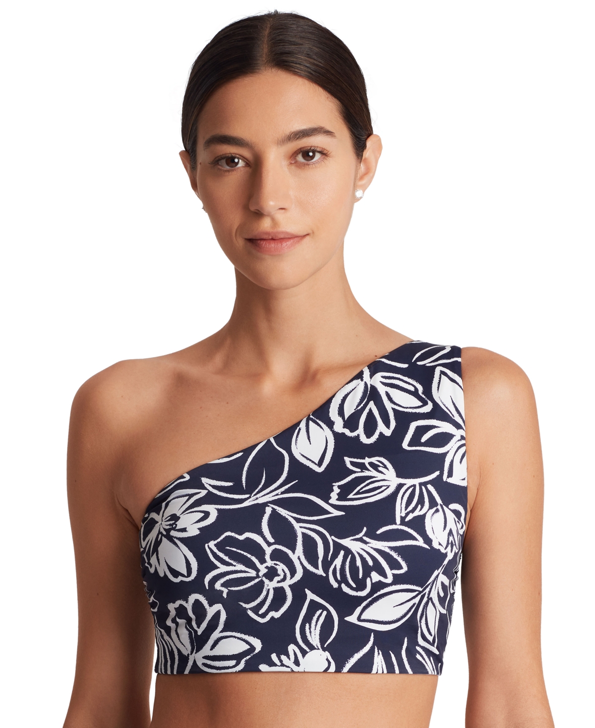 Women's Printed Asymmetric One-Shoulder Bikini Top - Allora Floral