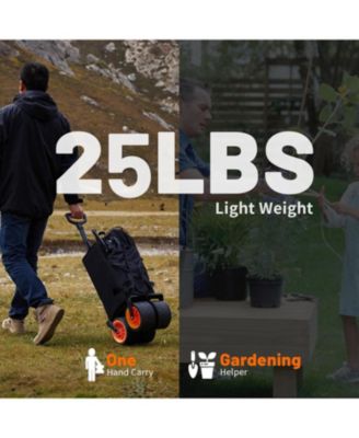 Collapsible Foldable Extended Height Wagon with 500lbs Weight Capacity,Folding Utility Garden Cart with Big All-Terrain Beach Wheels,for Camping, Garden,Sports,Beach,Shopping