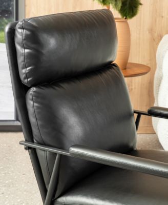 39.5" Leatherette Mid-Century Modern Armchair