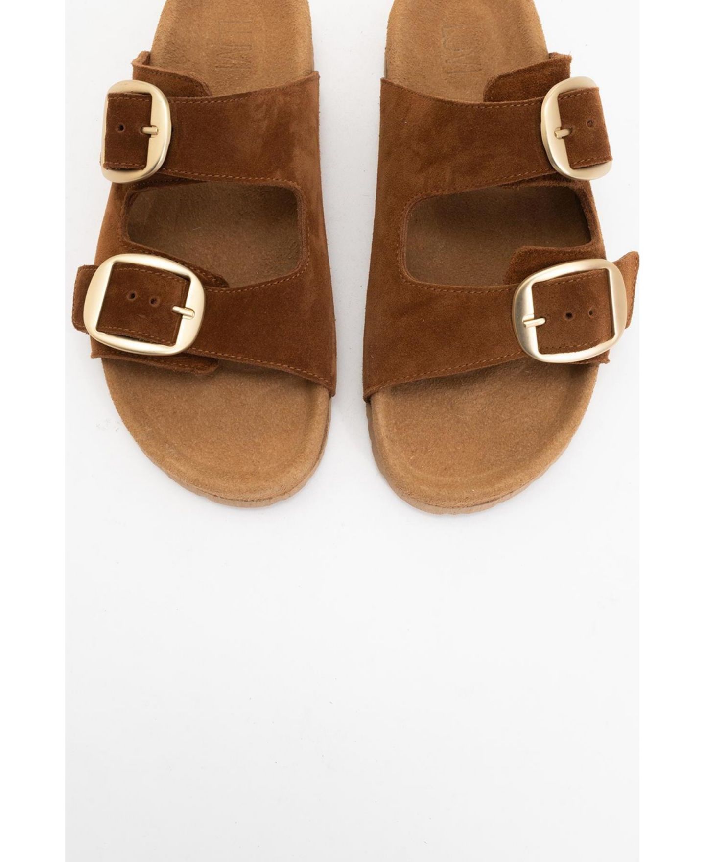Женские сандалии Forever & Always Shoes Ovesta Soft Footbed Leather Slide (Women, цвет: Коньячный замшевый кожаный — фото 2