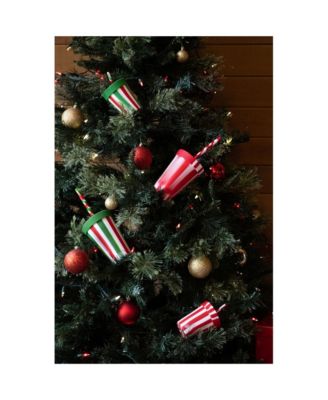 Straw Tumbler 16 oz: 4 pk - Peppermint, Poinsettia, Classic Red, Classic Green