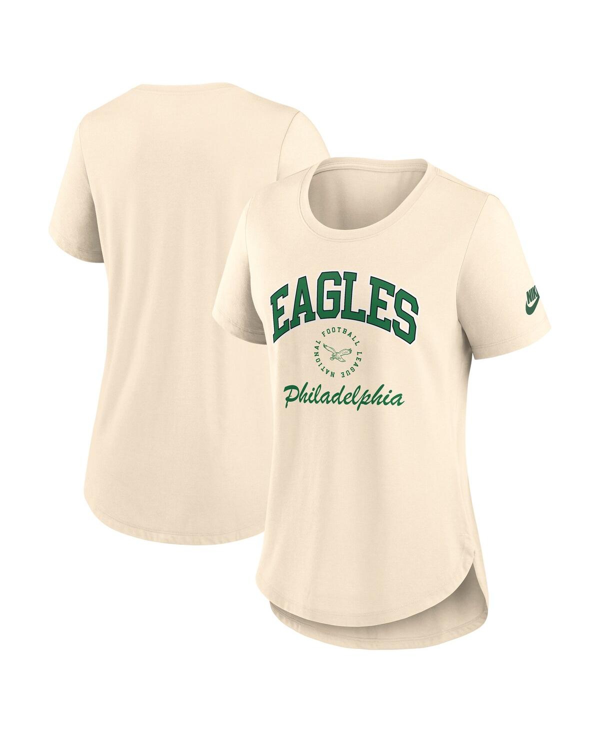 Nike Women's Natural Philadelphia Eagles Rewind Tri-blend T-shirt In Natural