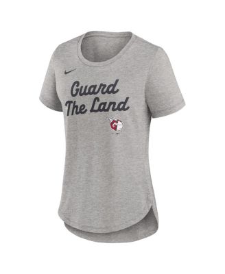 Women's Heather Gray Cleveland Guardians Script Tri-Blend T-Shirt