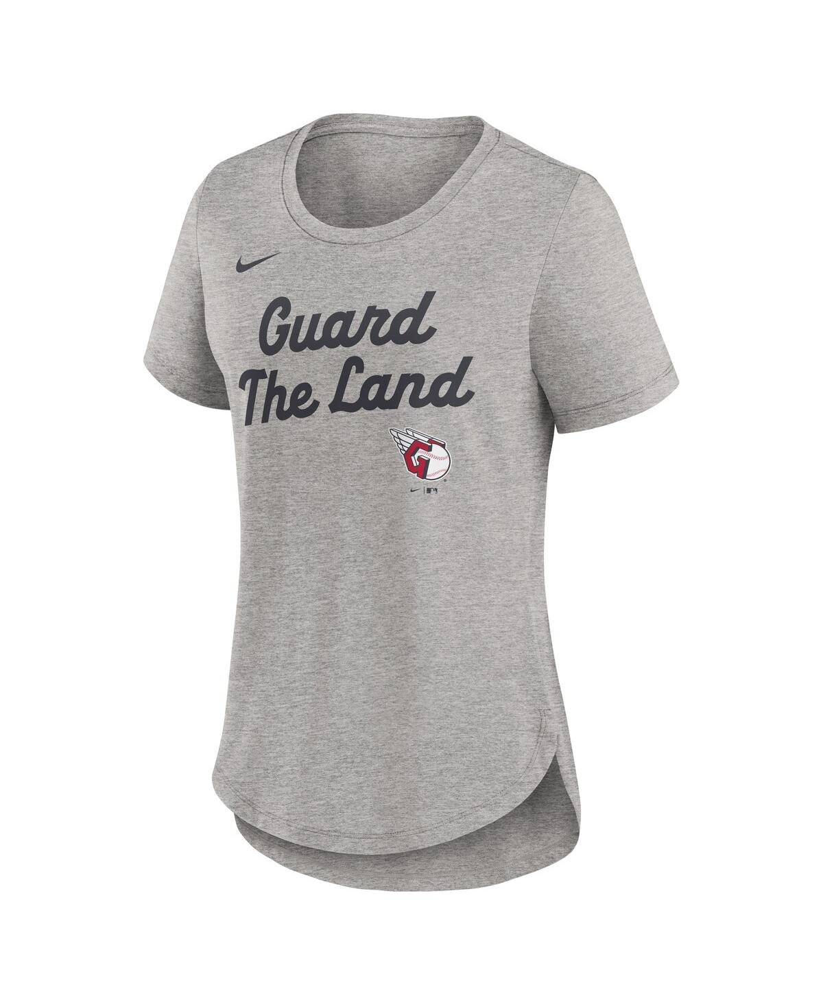 Nike Heather Gray Cleveland Guardians Script Tri-blend T-shirt In Gray