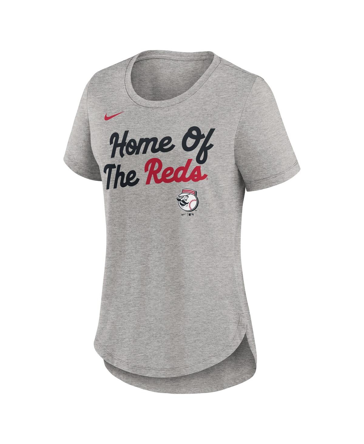 Nike Heather Gray Cincinnati Reds Script Tri-blend T-shirt In Gray