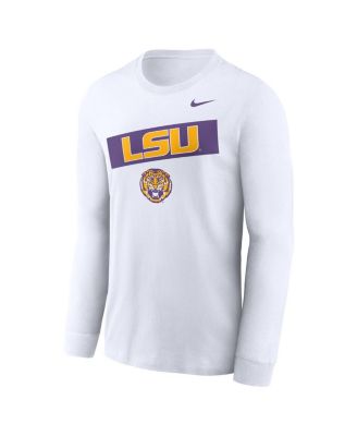 Men's White LSU Tigers Two-Hit Classic Location Long Sleeve T-Shirt