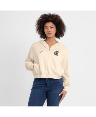 売れ筋商品|||ナイキ カットソー トップス レディース Women's Cream Michigan State Spartans Chill Midi Full-Zip Hoodie Cream Nike Women's Cream Michigan State Spartans Chill Midi Full