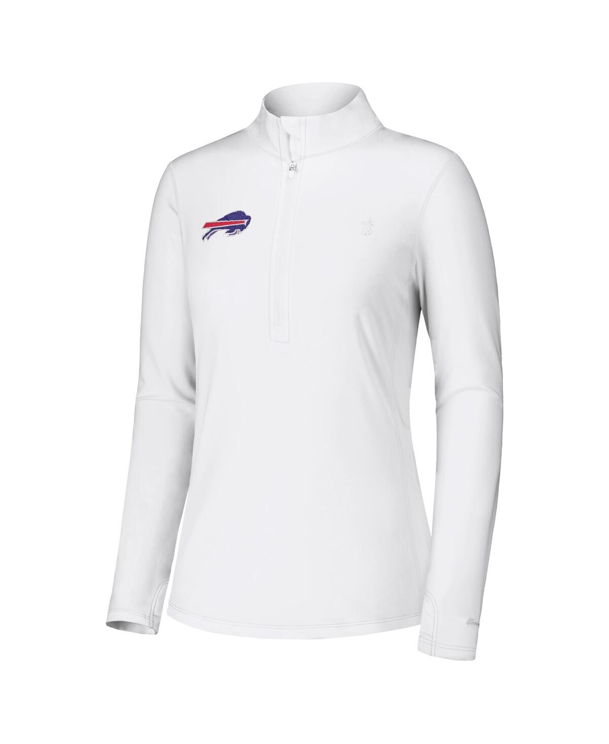 Tommy Bahama Navy Buffalo Bills Sport Playa Vista Quarter-zip Jacket In White