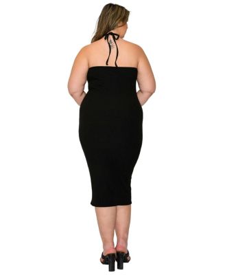 Plus Size Sienna Tie Neck Rib Dress