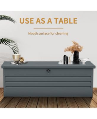 260 Gallon Metal Outdoor Deck Box Waterproof