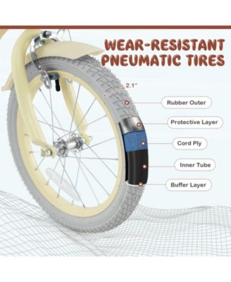 16-Inch Kids Bike with Adjustable Seat and Training Wheels, Fits Ages 3-8