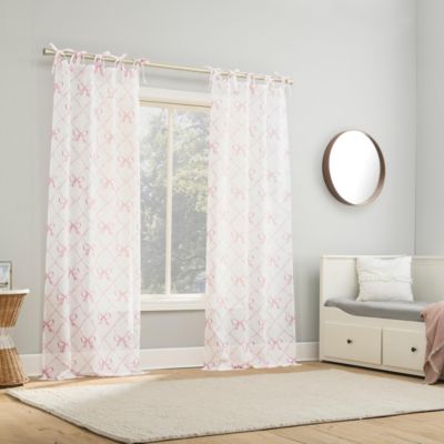 Romy Generation Lattice Bows Sheer Tie Top Curtain Panel