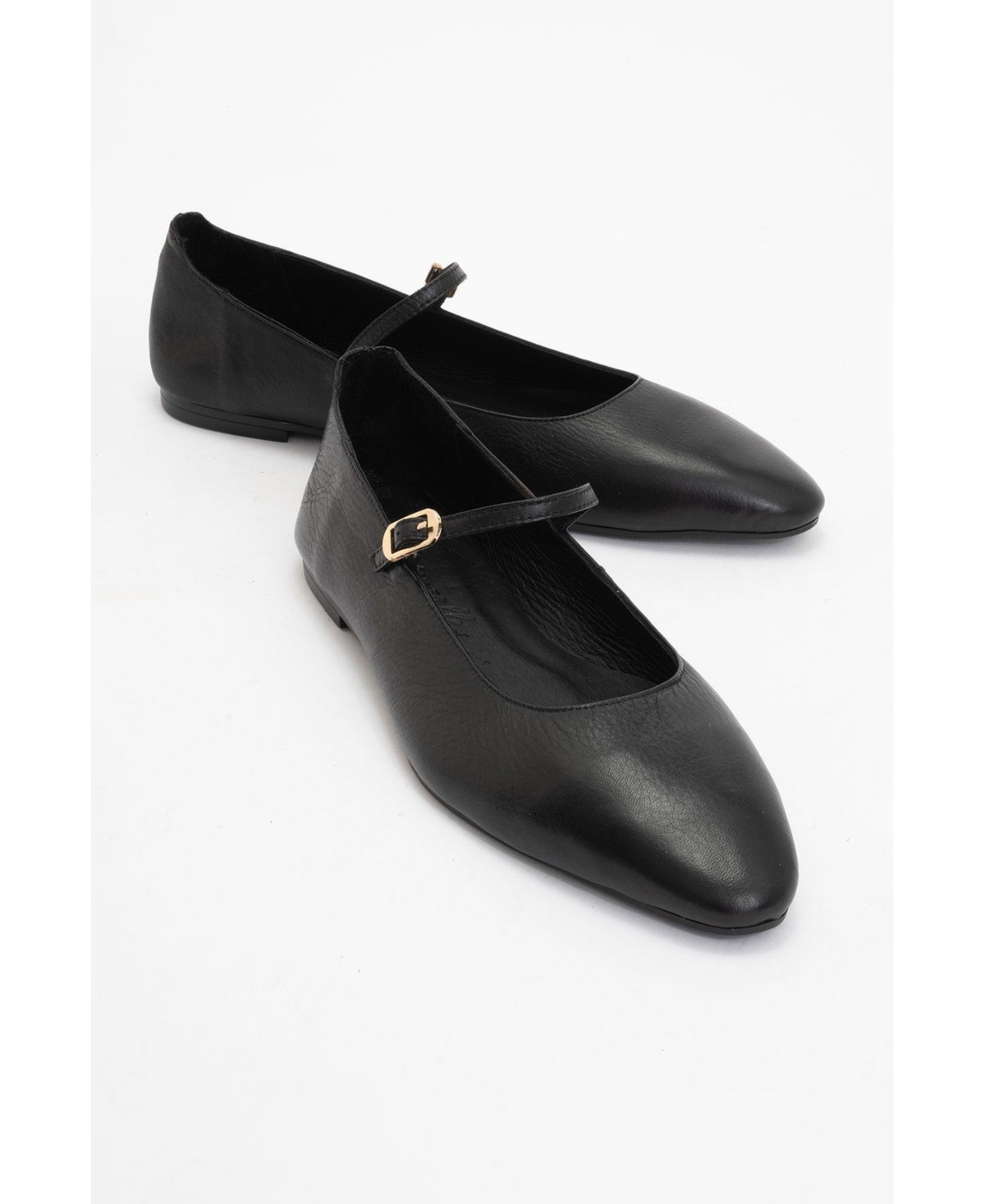 Lara Leather Mary Jane Flats - Red leather
